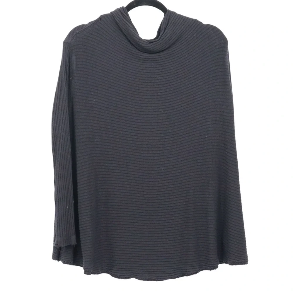 We The‎ Free Thermal Sweater Womens S Black Boho Grunge Slouchy Oversized